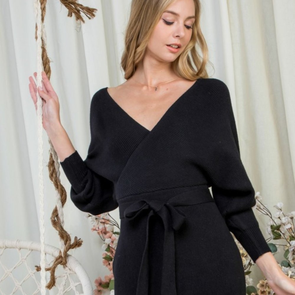 NWT Drape Knit Sweater Dress - Picture 7 of 13